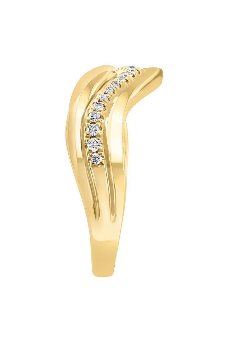 14K Yellow Gold Diamond Wavy Band Ring - 0.15ct., Alternate, color, GOLD