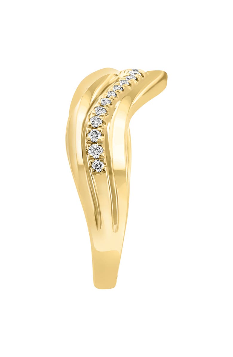 EFFY 14K Yellow Gold Diamond Wavy Band Ring - 0.15ct., Alternate, color, Gold