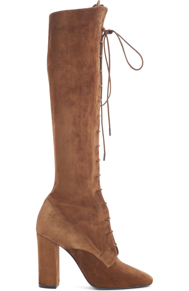 Saint Laurent Laura Over the Knee Lace-Up Boot, Alternate, color,