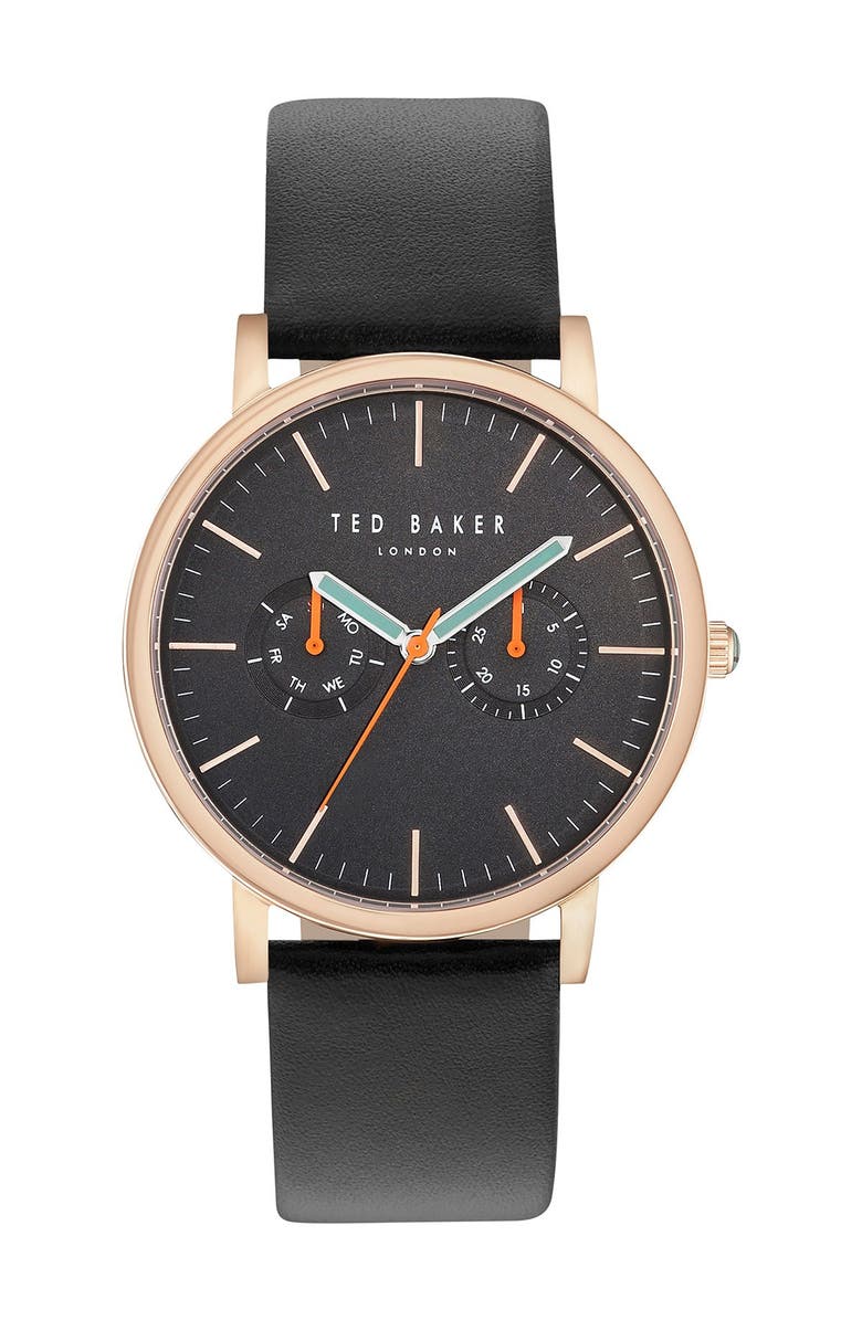 Ted Baker London Brit Round Watch Three-Strap Gift Set, 40mm, Main, color, 