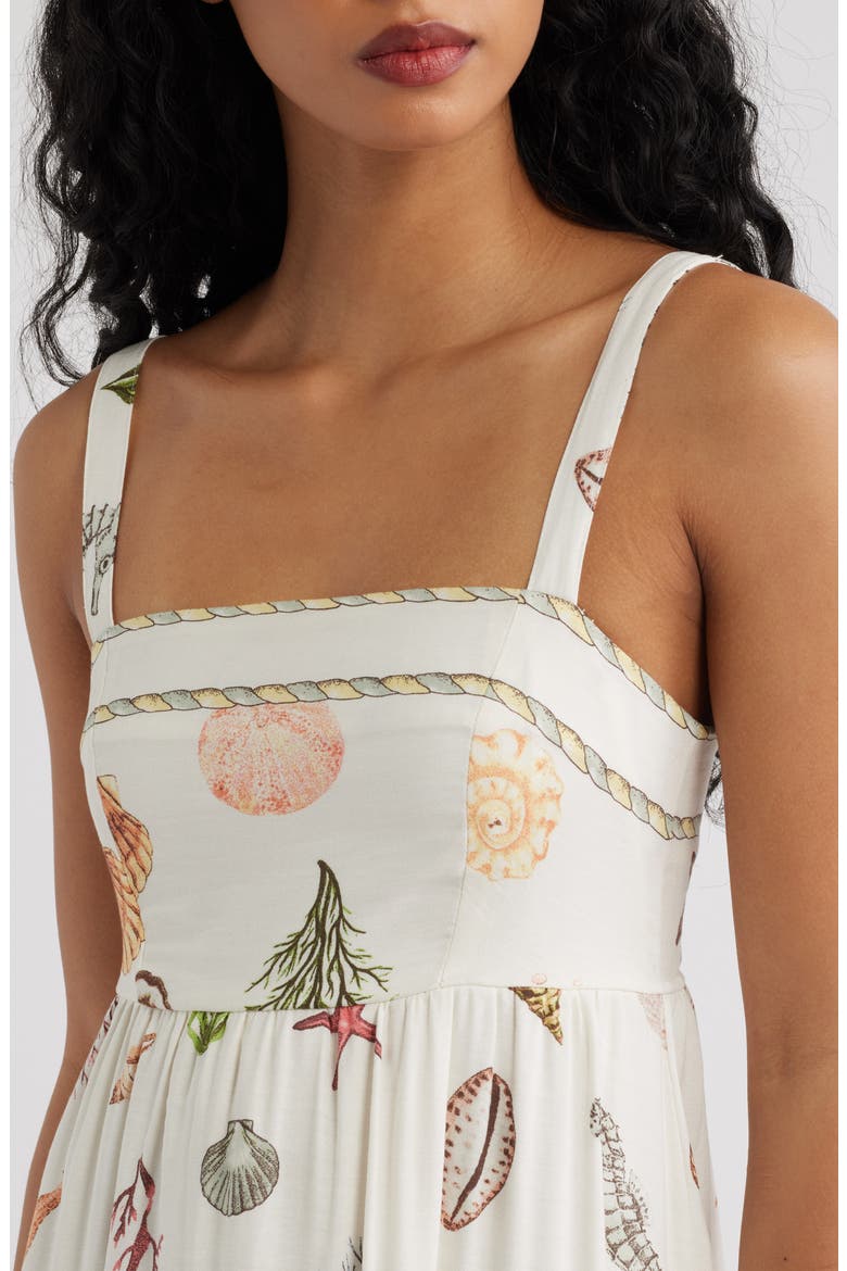 Printed Midi Sundress, Alternate, color, CREAM MULTI