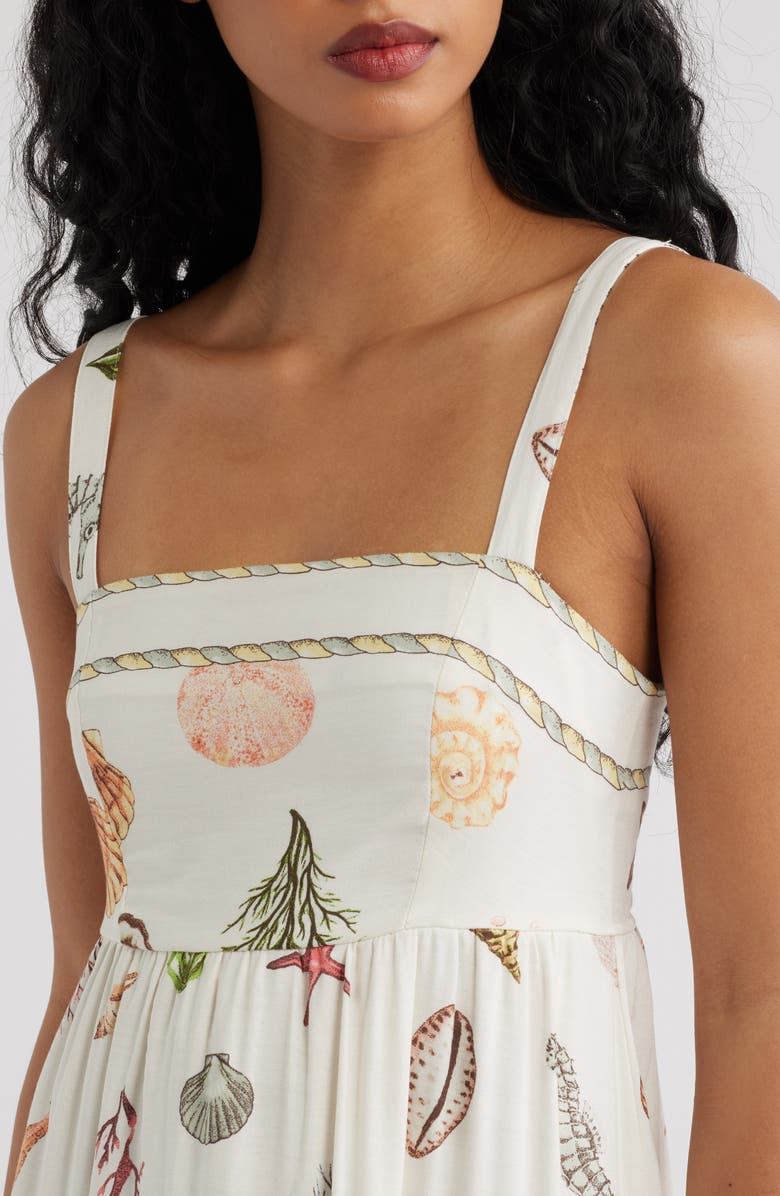 Blu Pepper Printed Midi Sundress, Alternate, color, Cream Multi