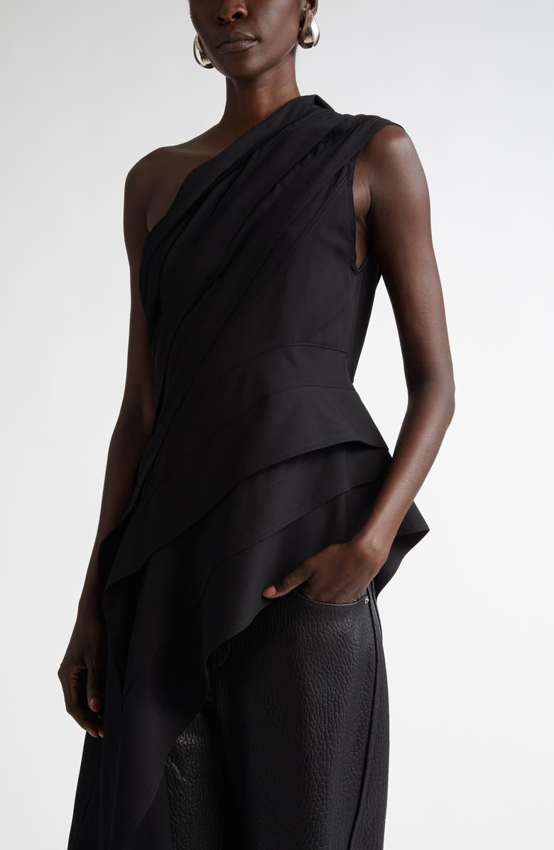 Bottega Veneta Fluid Asymmetric One-Shoulder Top, Alternate, color, 