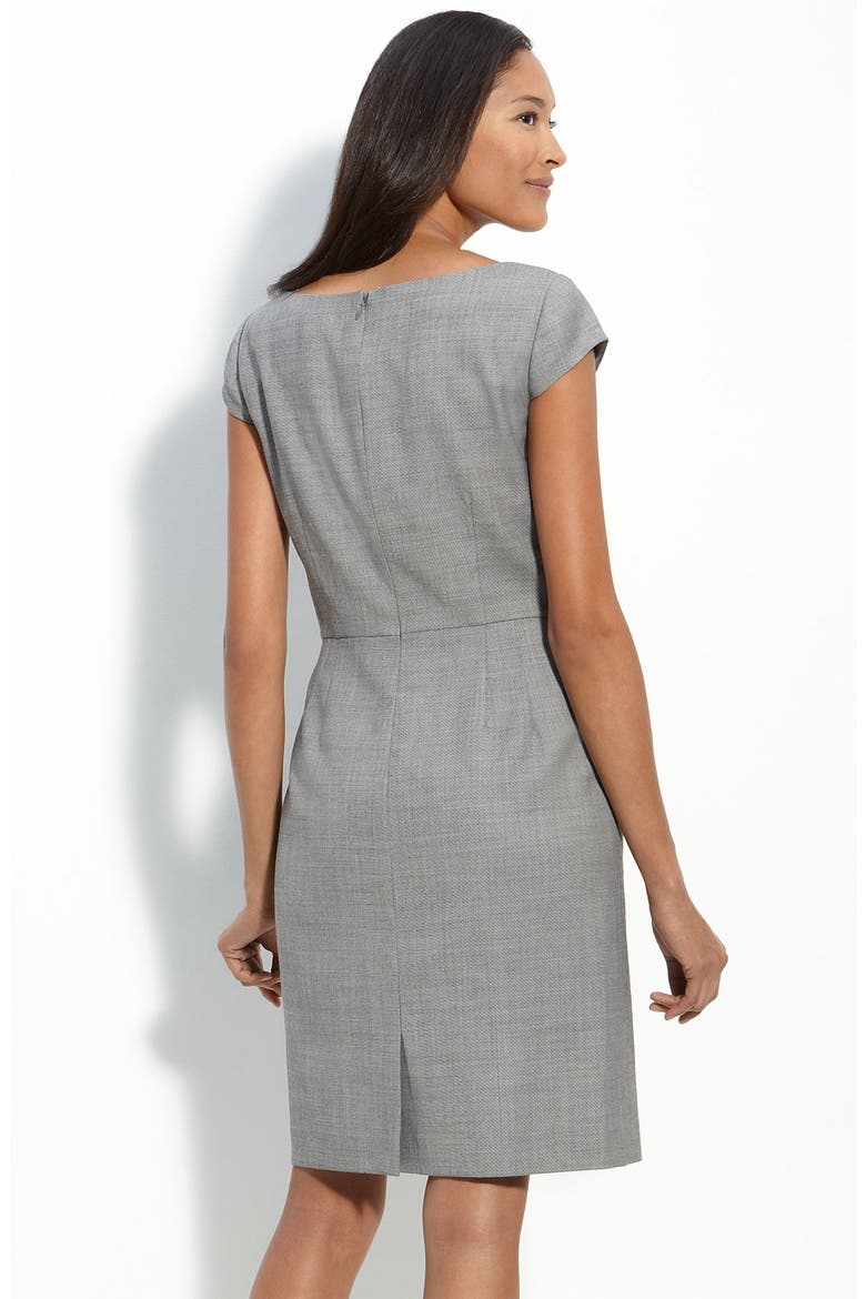 by Arthur S. Levine Tropical Wool Blend Sheath Dress, Alternate, color, BLACK/ WHITE