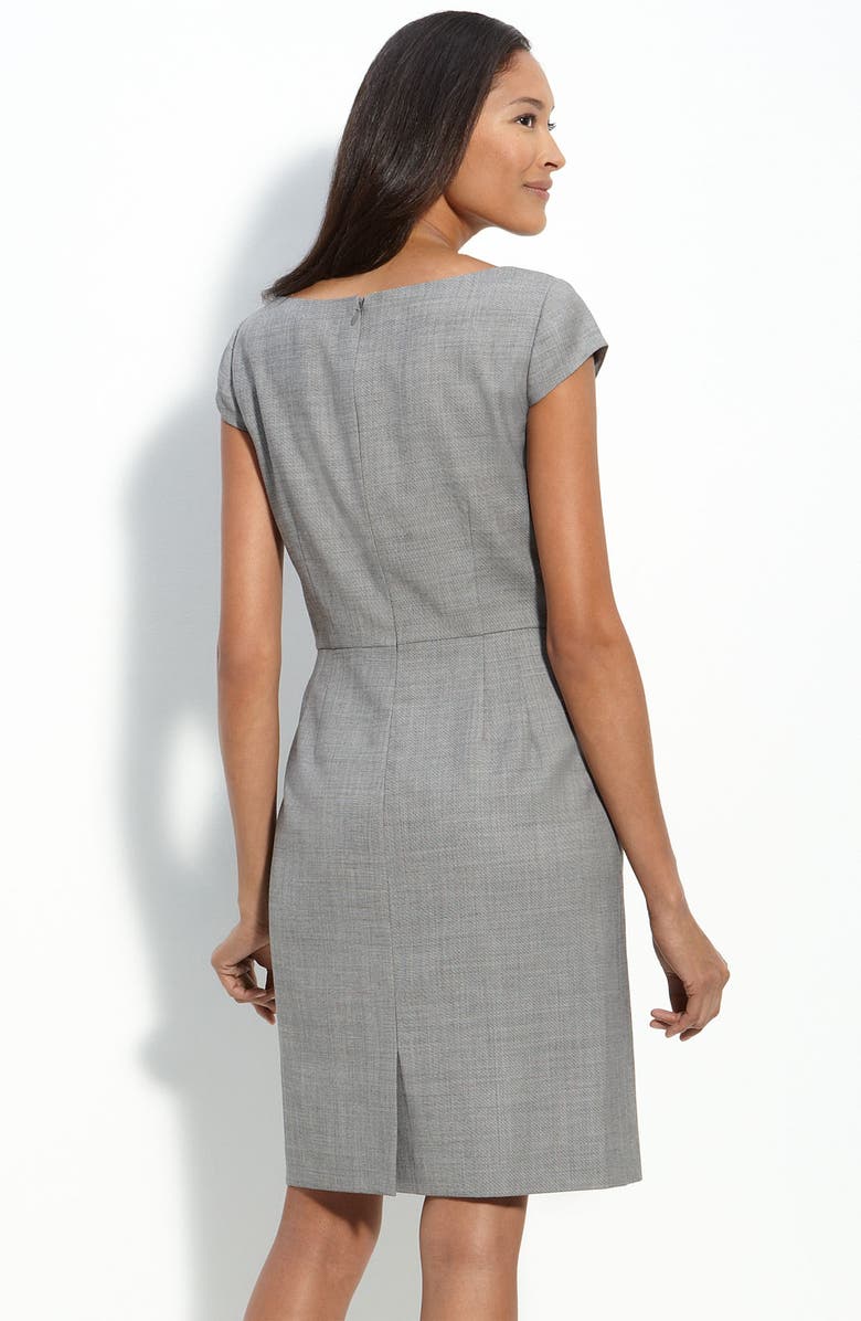 Tahari by Arthur S. Levine Tropical Wool Blend Sheath Dress, Alternate, color,