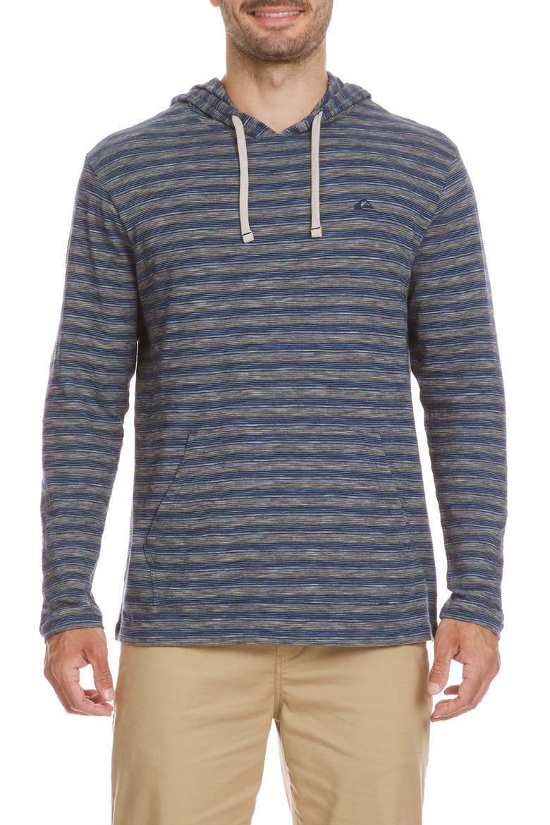 Stripe Slub Hoodie, Main, color, NAVY