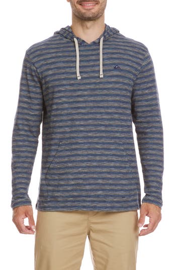 Quiksilver Stripe Slub Hoodie In Blue