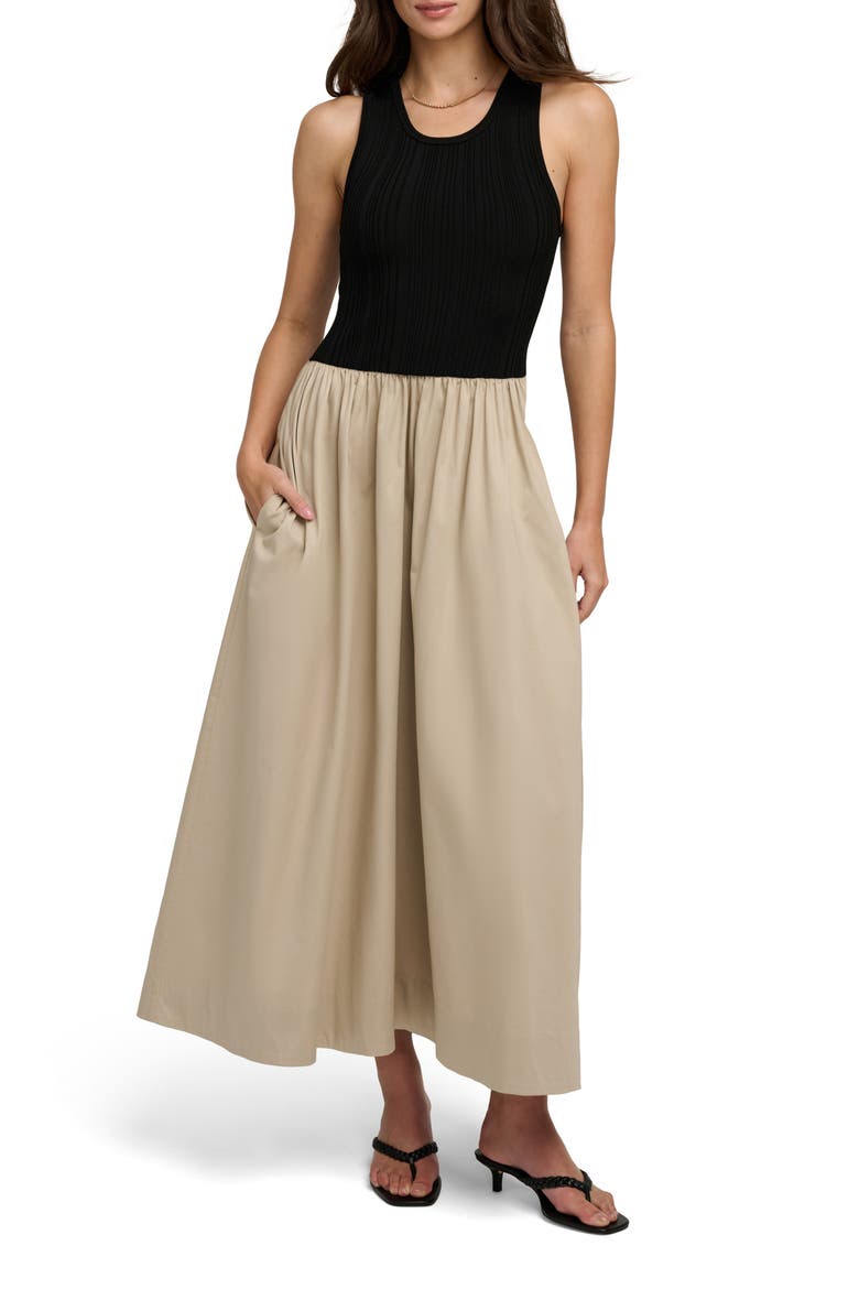The Lennon Sleeveless Maxi Dress, Main, color, BLACK/ KHAKI