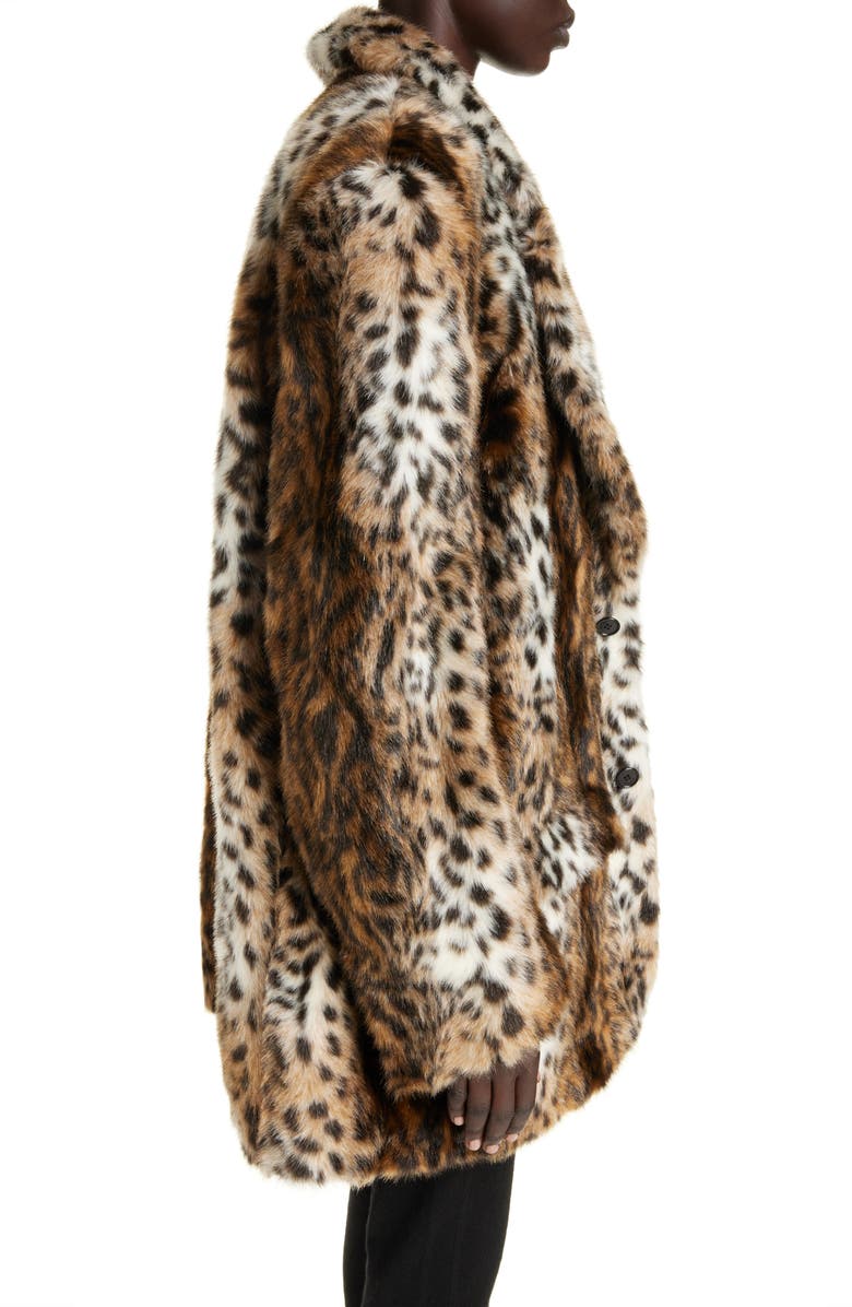 Saint Laurent Leopard Print Faux Fur Jacket, Alternate, color, 