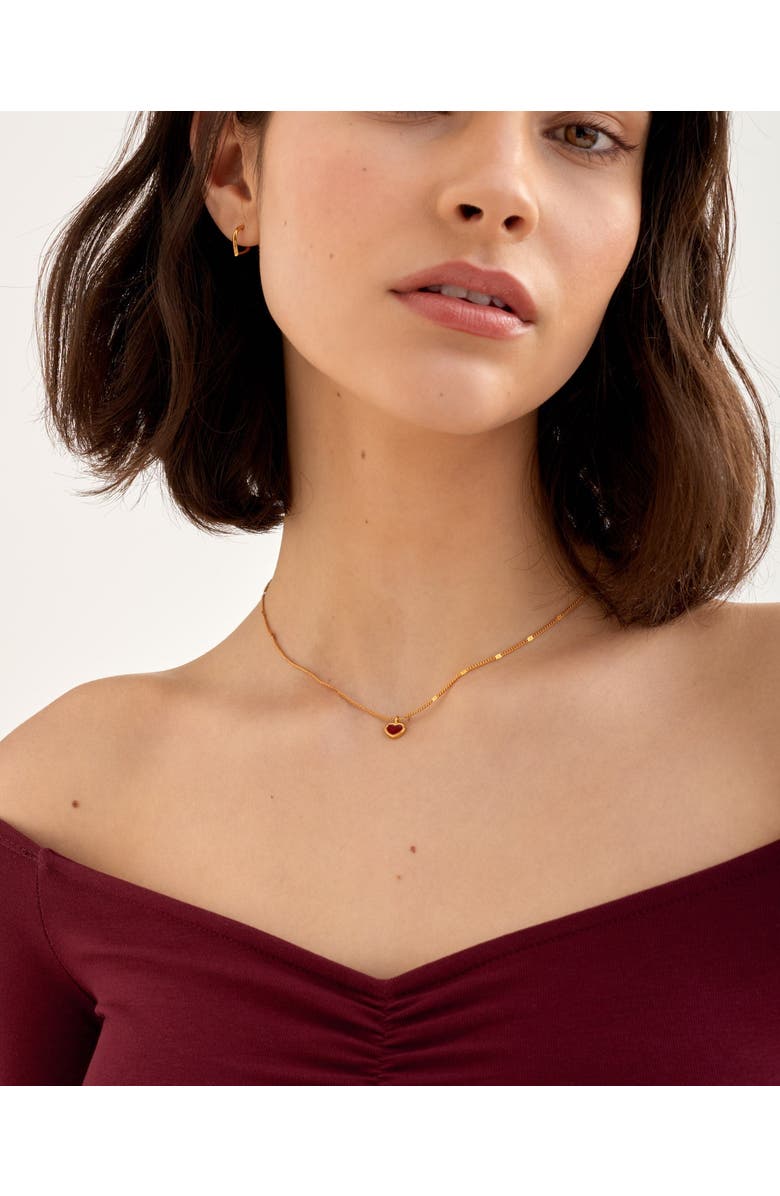 Katie Loxton Rouge Waterproof Gold Heart Necklace, Alternate, color, Gold