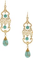 OLIVIA WELLES Edith Beaded Filigree Drop Earrings