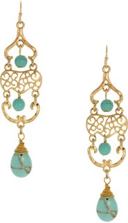 OLIVIA WELLES Edith Beaded Filigree Drop Earrings