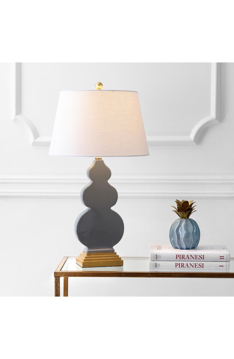 JONATHAN Y Carter 29" Ceramic/Resin LED Table Lamp, Alternate, color, Gray/Gold