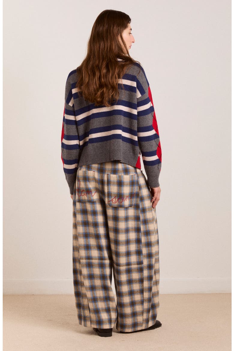 Mara Brushed Check Organic Cotton Pants, Alternate, color, MULTICOLORED