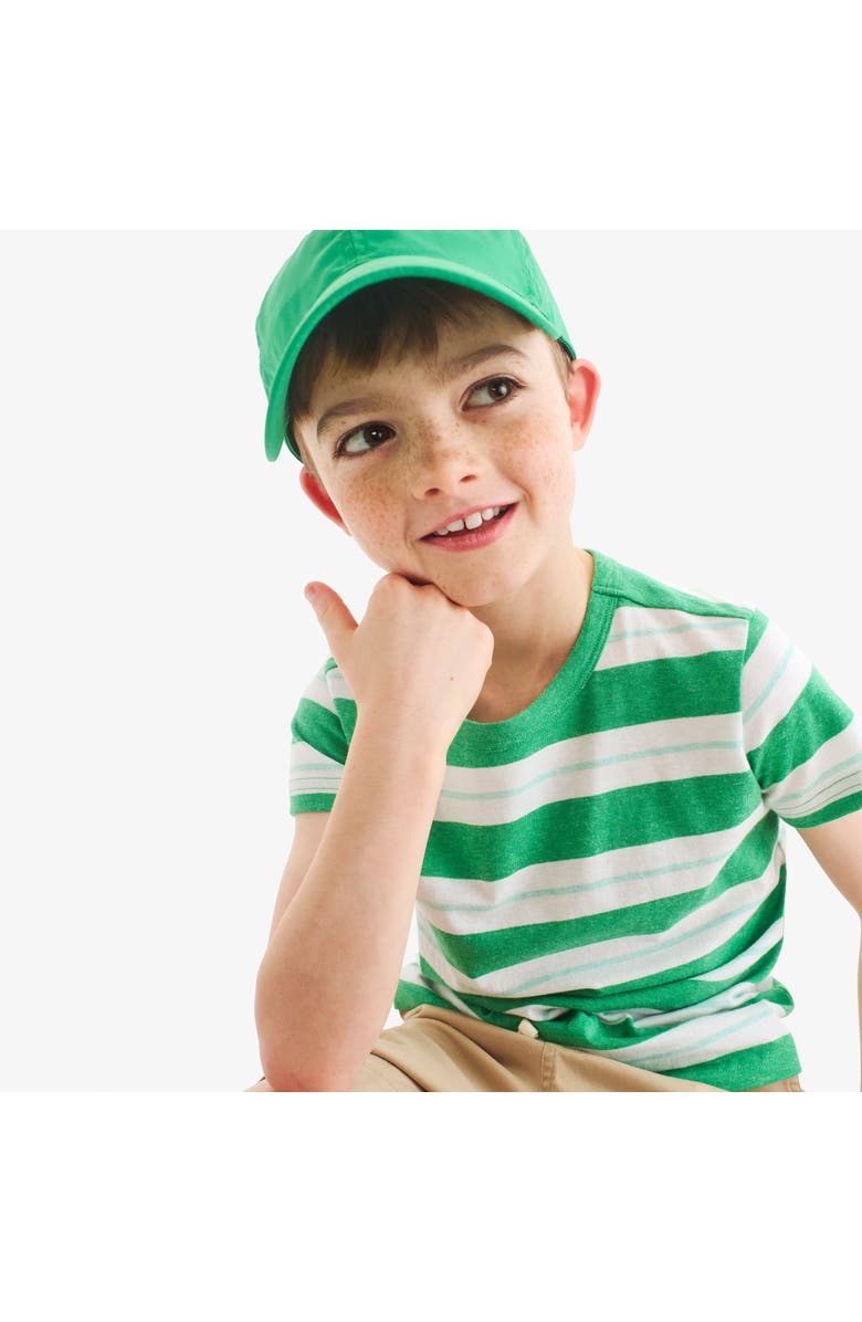 Primary Kids Heathered Tee, Alternate, color, Green Apple Mist Dock Stripe