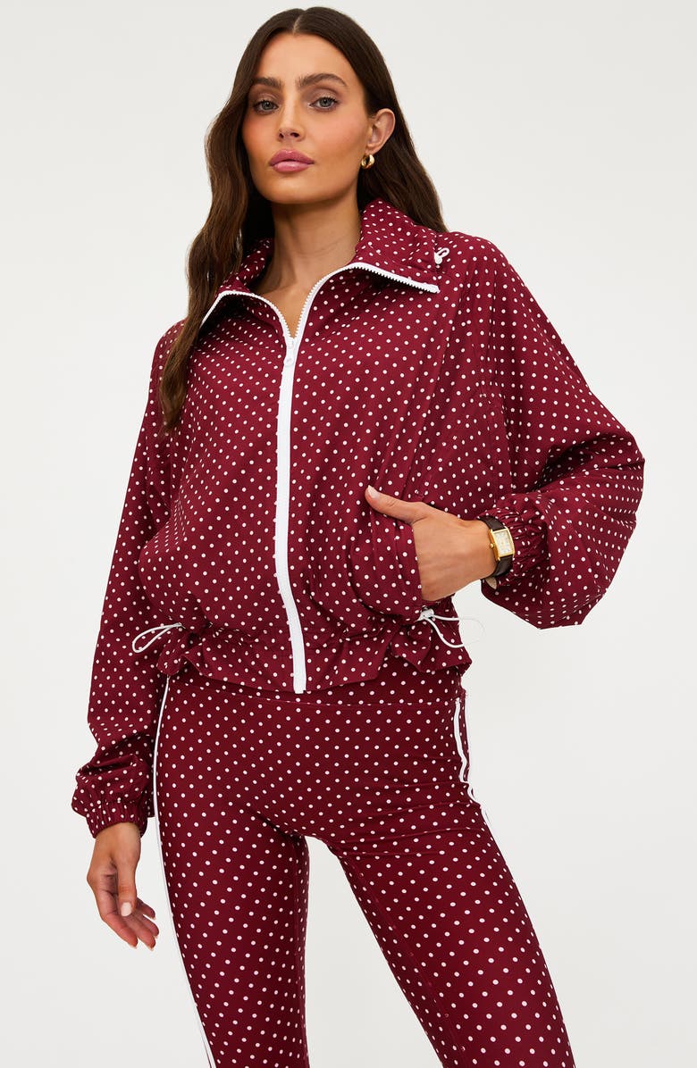 Beach Riot Casen Polka Dot Zip Jacket, Alternate, color, Crimson Dot