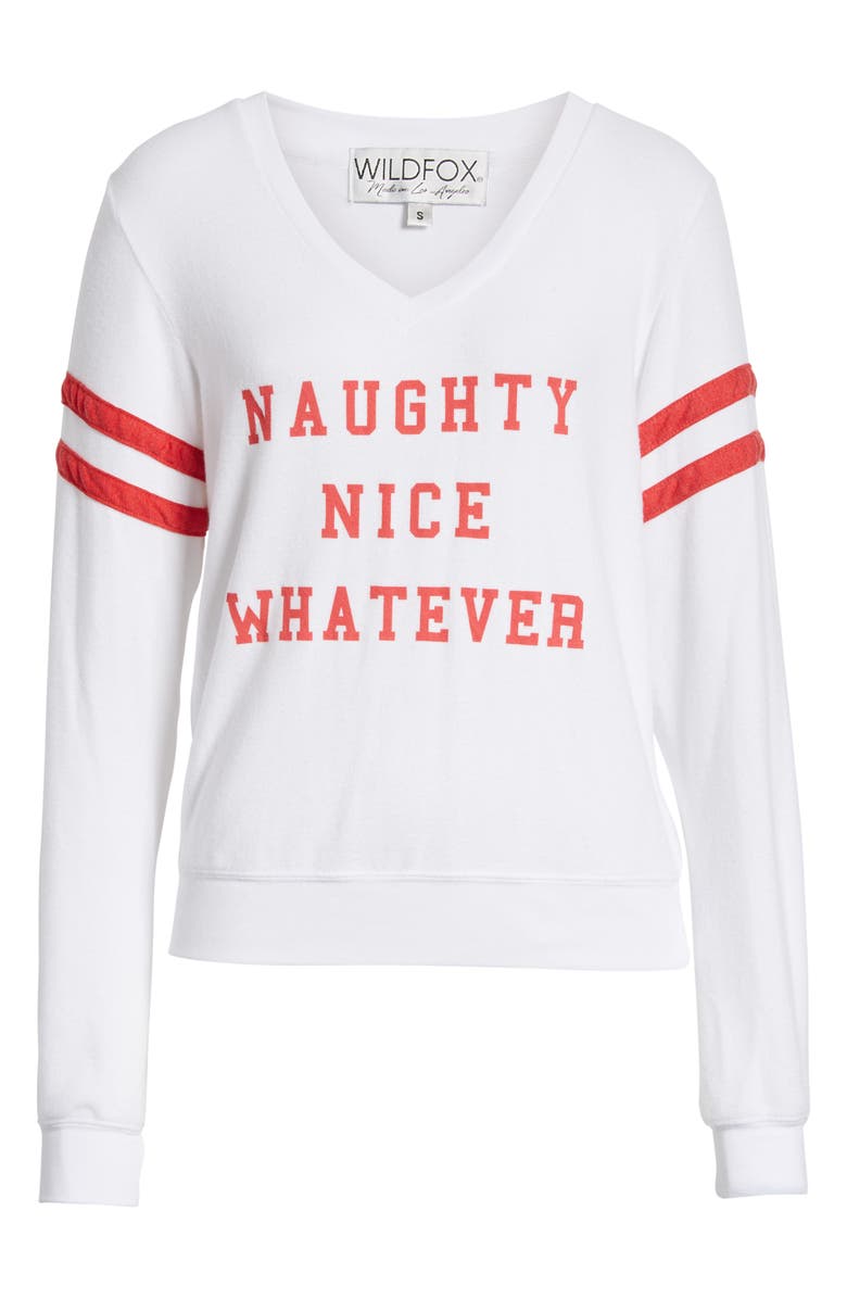 Wildfox Naughty Nice Whatever Sweatshirt, Alternate, color, 