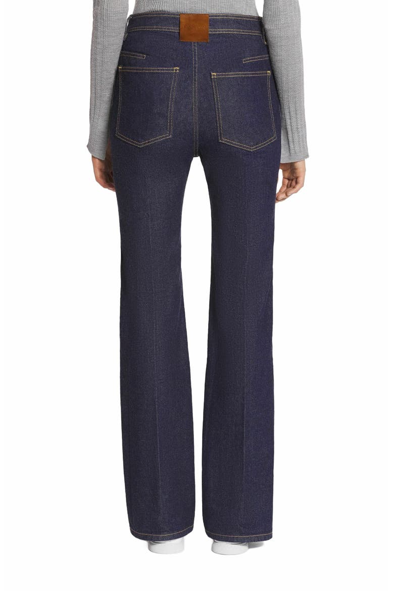 FLARED DENIM PANTS, Alternate, color, NAVY BLUE