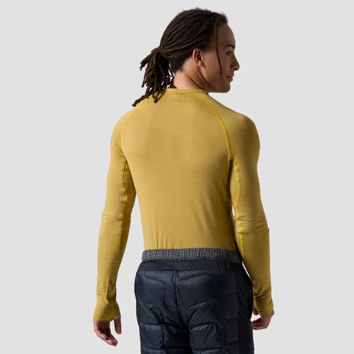 Backcountry Pines Microgrid Ultra-lt Baselayer Crew Top In Yellow