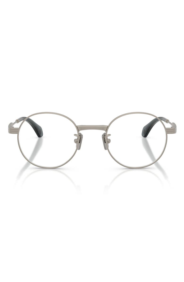 Moncler Suffuse 49mm Round Sunglasses, Main, color, Silver / Mirror Blue