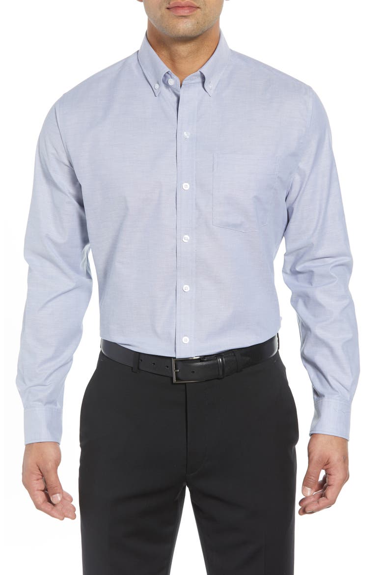 Cotton Blend Oxford Shirt, Main, color, LIGHT BLUE