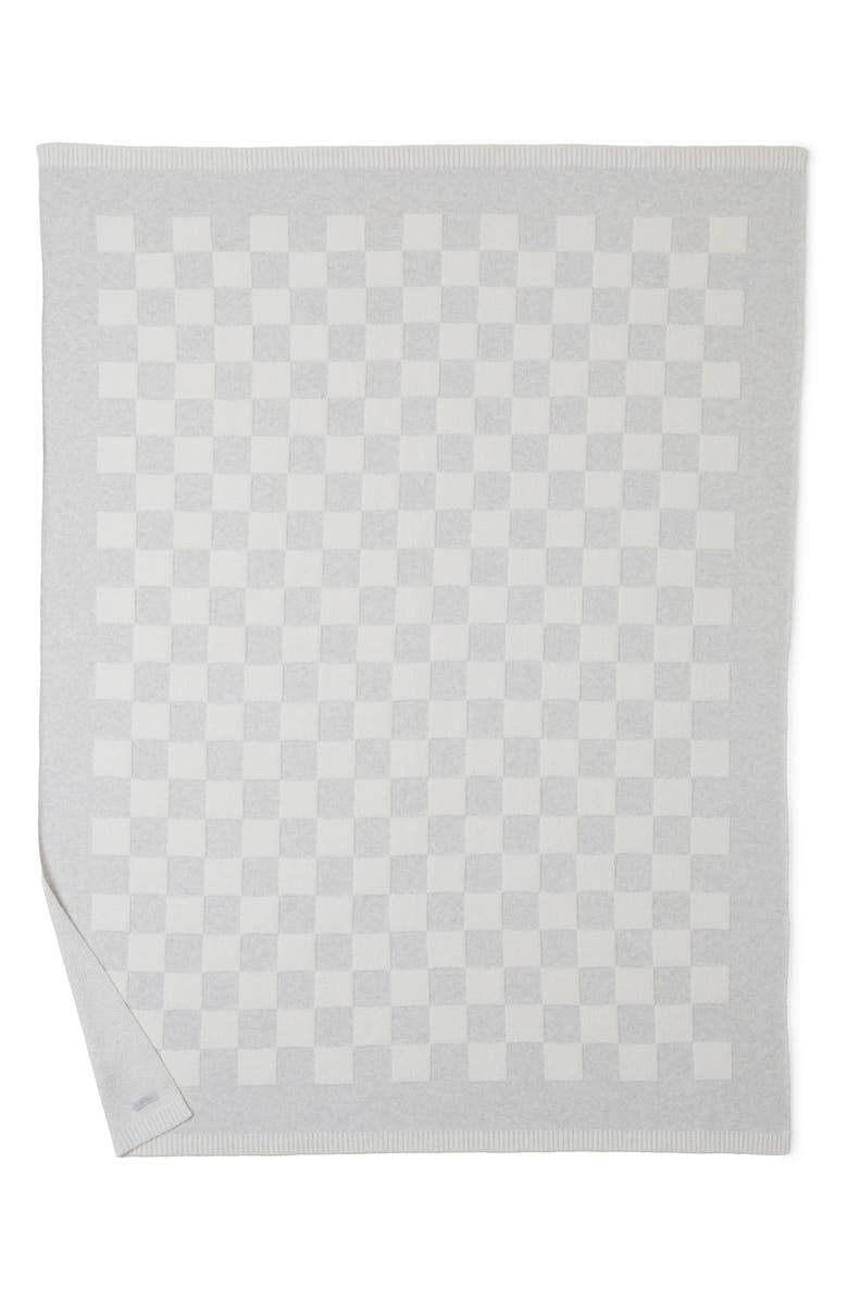 Barefoot Dreams<sup>®</sup> CozyChic<sup>™</sup> Checkered Cotton Blend Throw Blanket, Alternate, color, Gray-Cream