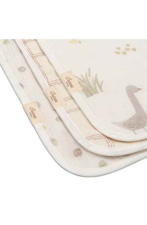 Crane Baby Goose Assorted 3-pack Cotton Burp Cloths In Neutral
