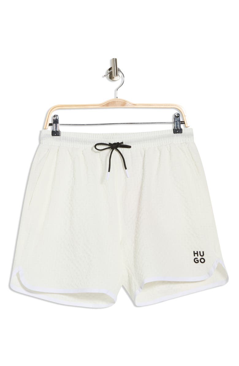BOSS Chaffle Swim Trunks, Main, color, White