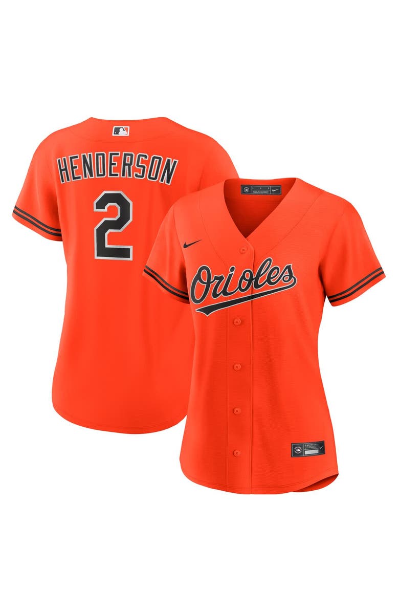 Nike Women's Nike Gunnar Henderson Orange Baltimore Orioles Alternate 2 Replica Jersey, Alternate, color, Orange
