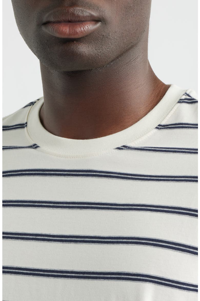 Stripe Loose Fit Cotton Blend T-Shirt, Alternate, color, ANTIQUE WHITE