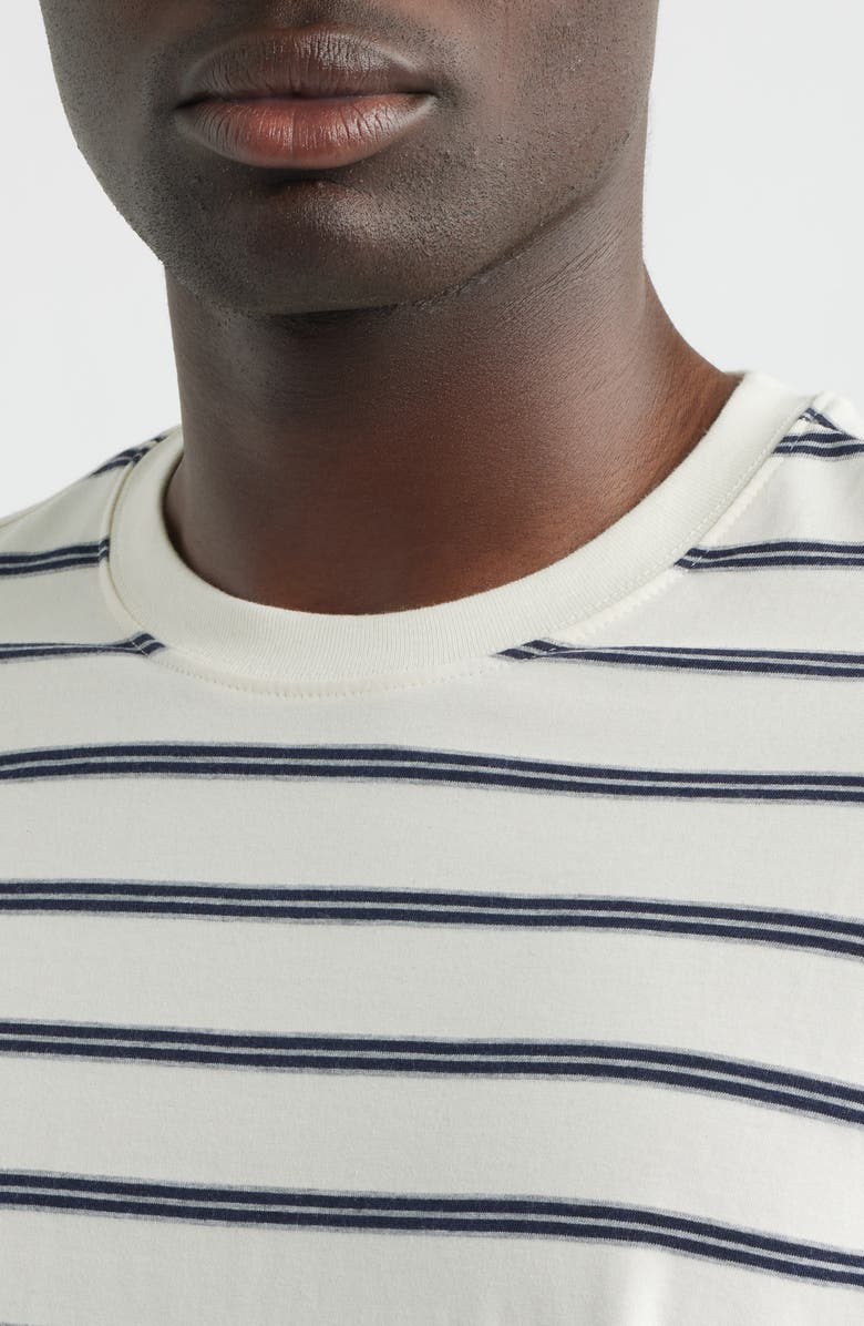 Mavi Jeans Stripe Loose Fit Cotton Blend T-Shirt, Alternate, color, Antique White