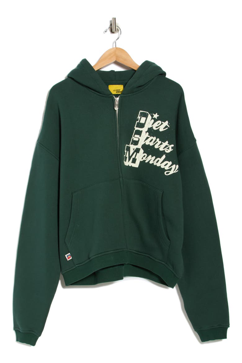 Star Full Zip Sweatshirt, Alternate, color, PINE