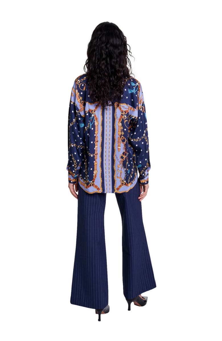 maje Satin-effect patterned shirt, Alternate, color,