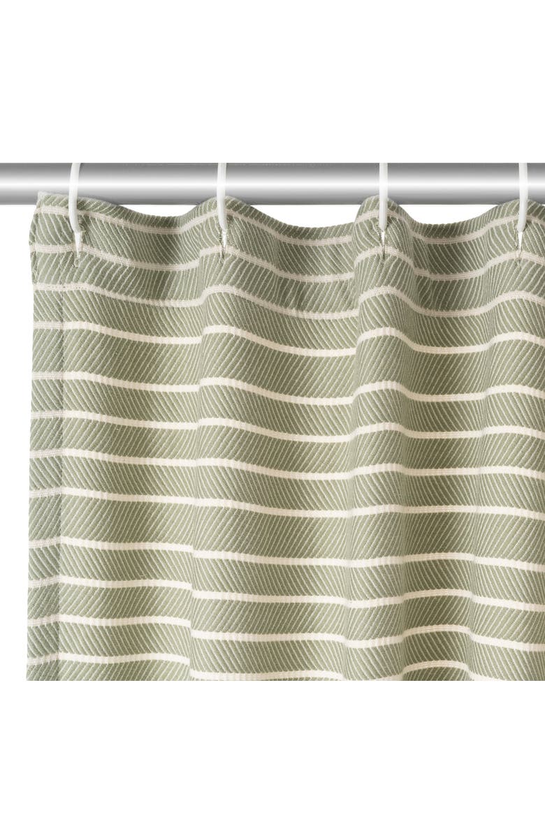 Cloud Soft Turkish Cotton Shower Curtain, Alternate, color, Sage Green