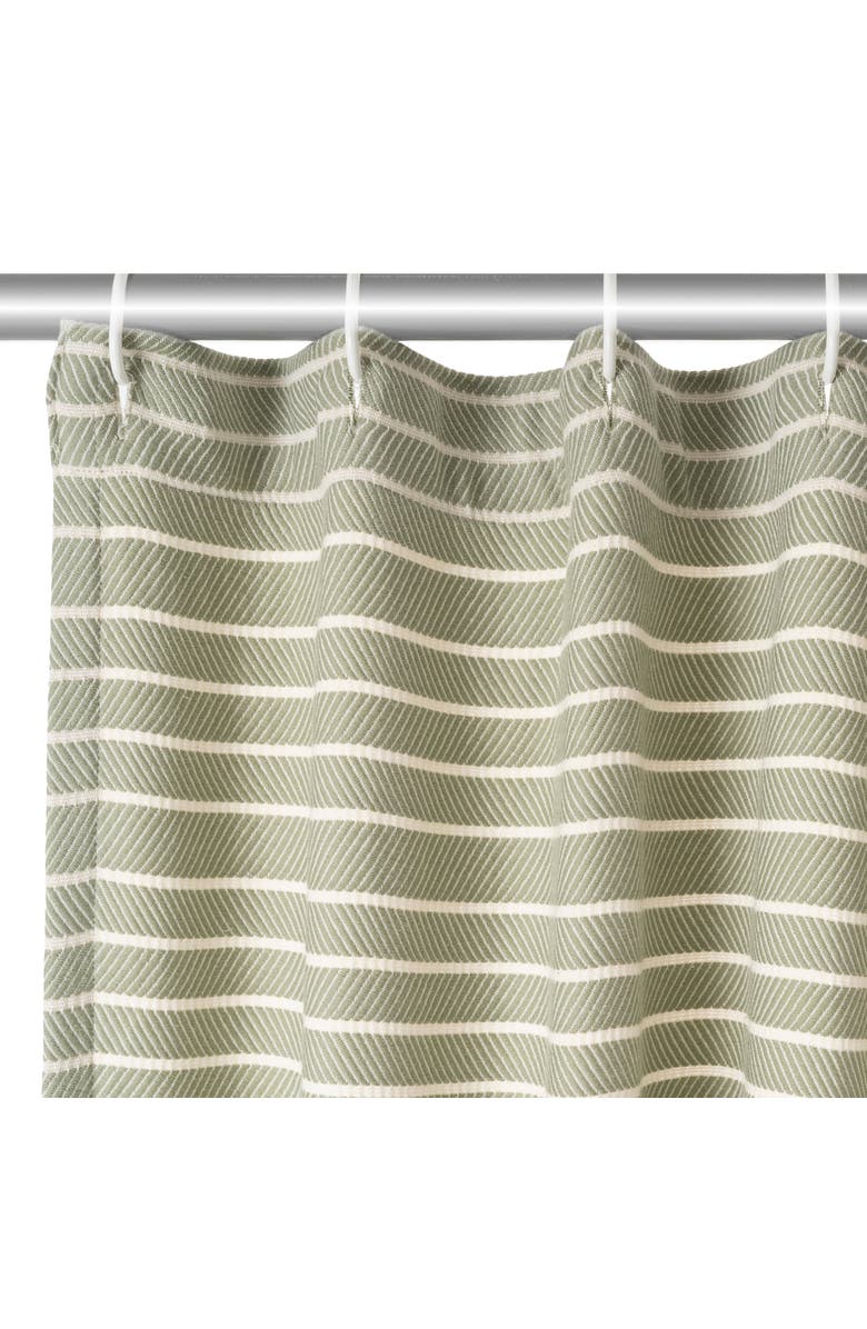 Oliviera Home Cloud Soft Turkish Cotton Shower Curtain, Alternate, color, Sage Green