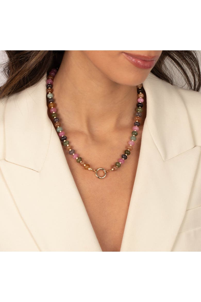 Earth Tone Beaded Clicker Necklace, Alternate, color, Multi-Color