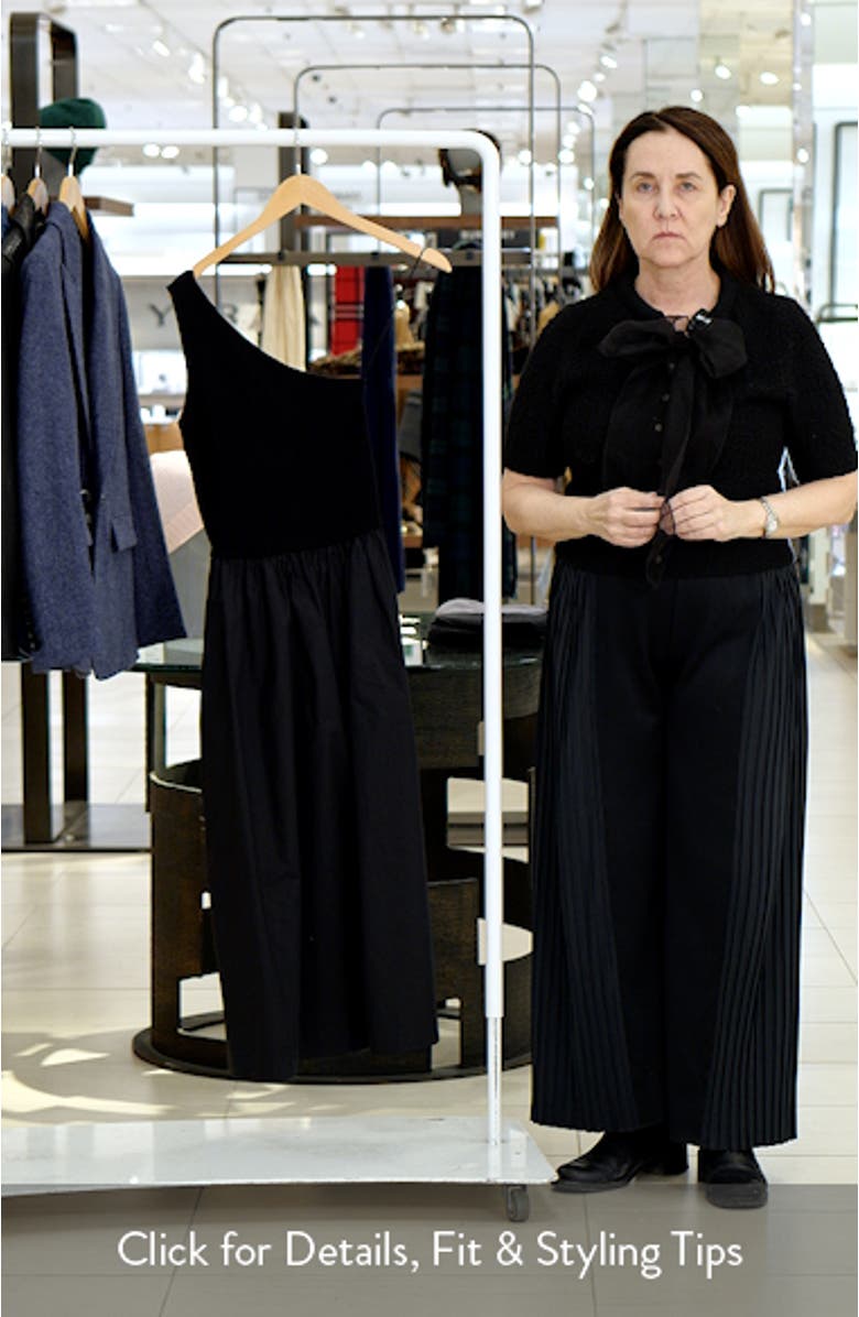 Anita One-Shoulder Mixed Media Midi Dress, sales video thumbnail