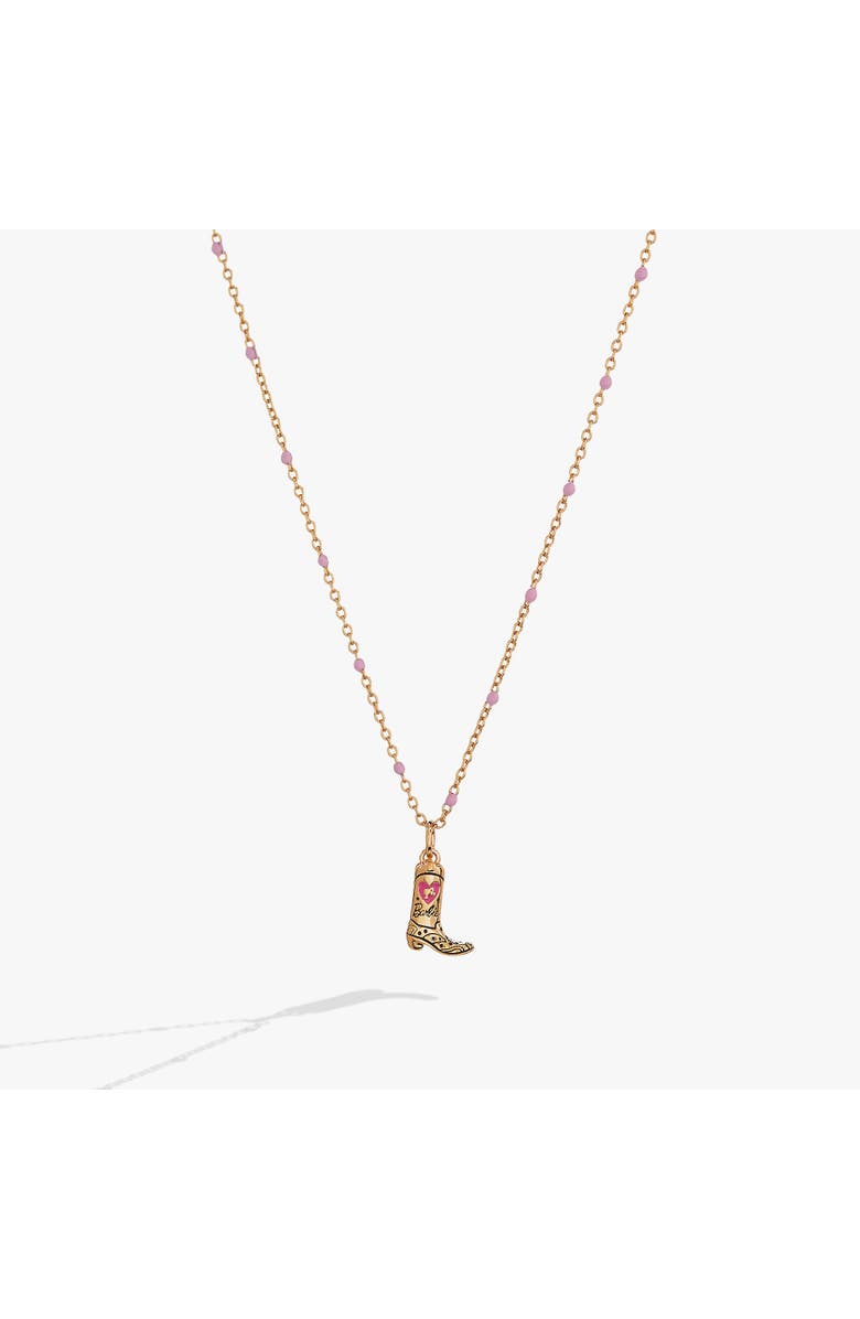 Alex and Ani Barbie Cowboy Boot Pendant Necklace, Main, color, Gold