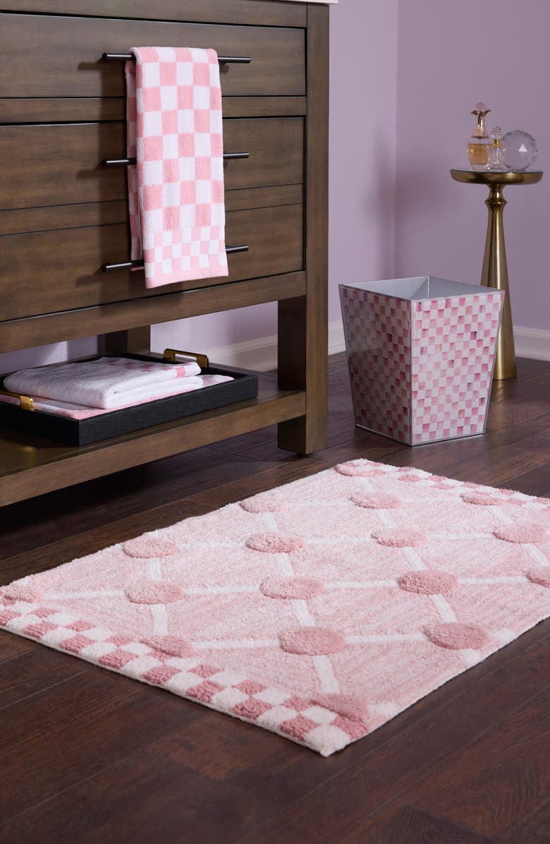 MACKENZIE CHILDS Lattice Dot Bath Rug, Alternate, color, Pink