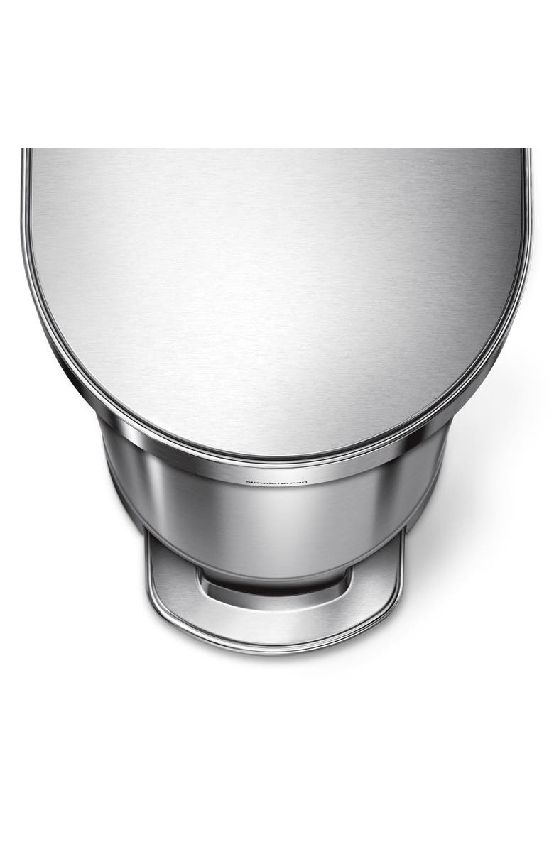 simplehuman 45L slim step can, Alternate, color, Brushed
