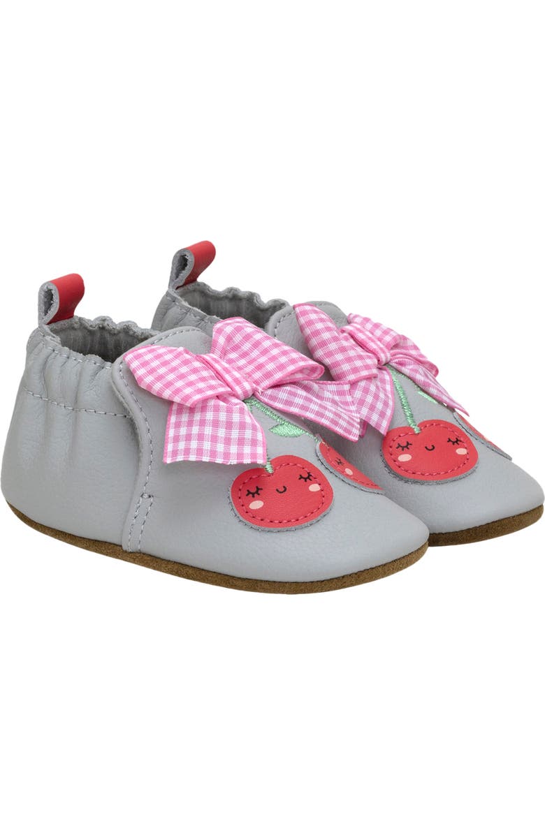 Robeez<sup>®</sup> Cherry Cute Crib Shoe, Main, color, Grey