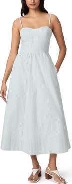 PAIGE Natalee Stripe Sleeveless Midi Dress