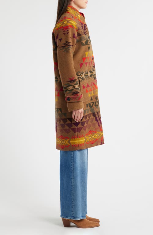 Pendleton Autumn Birch Archive Virgin Wool Blend Blanket Coat In Brown