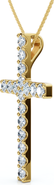 Bliss Diamond 1Ct Diamond Cross Pendant 1 1/4" Tall Womens 14k Gold 18" Necklace Lab Grown