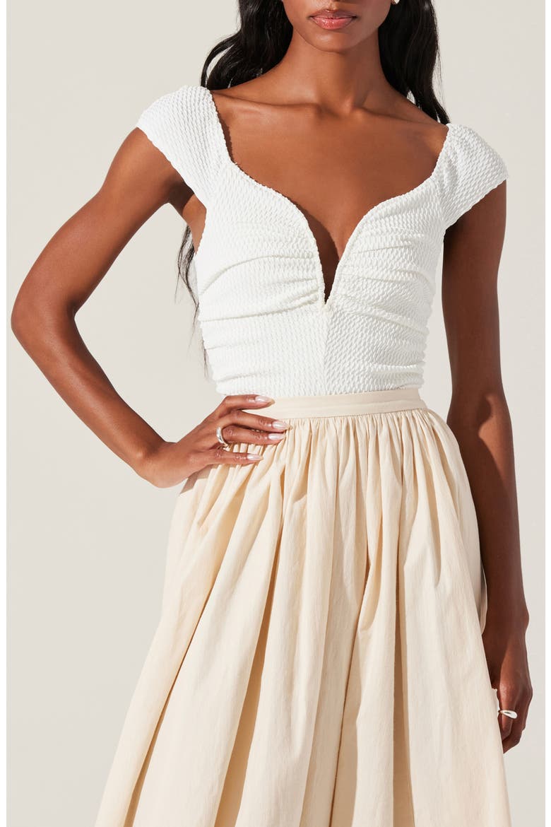 Ninette Textured Bodysuit, Main, color, WHITE