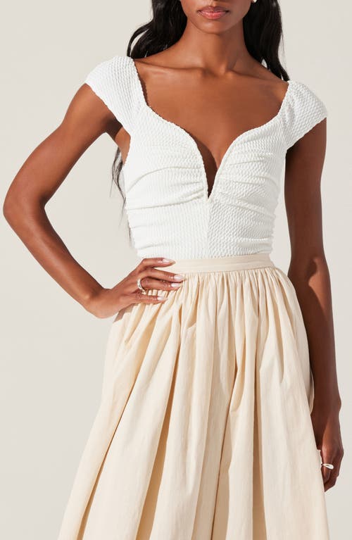 Astr The Label Ninette Textured Bodysuit In White