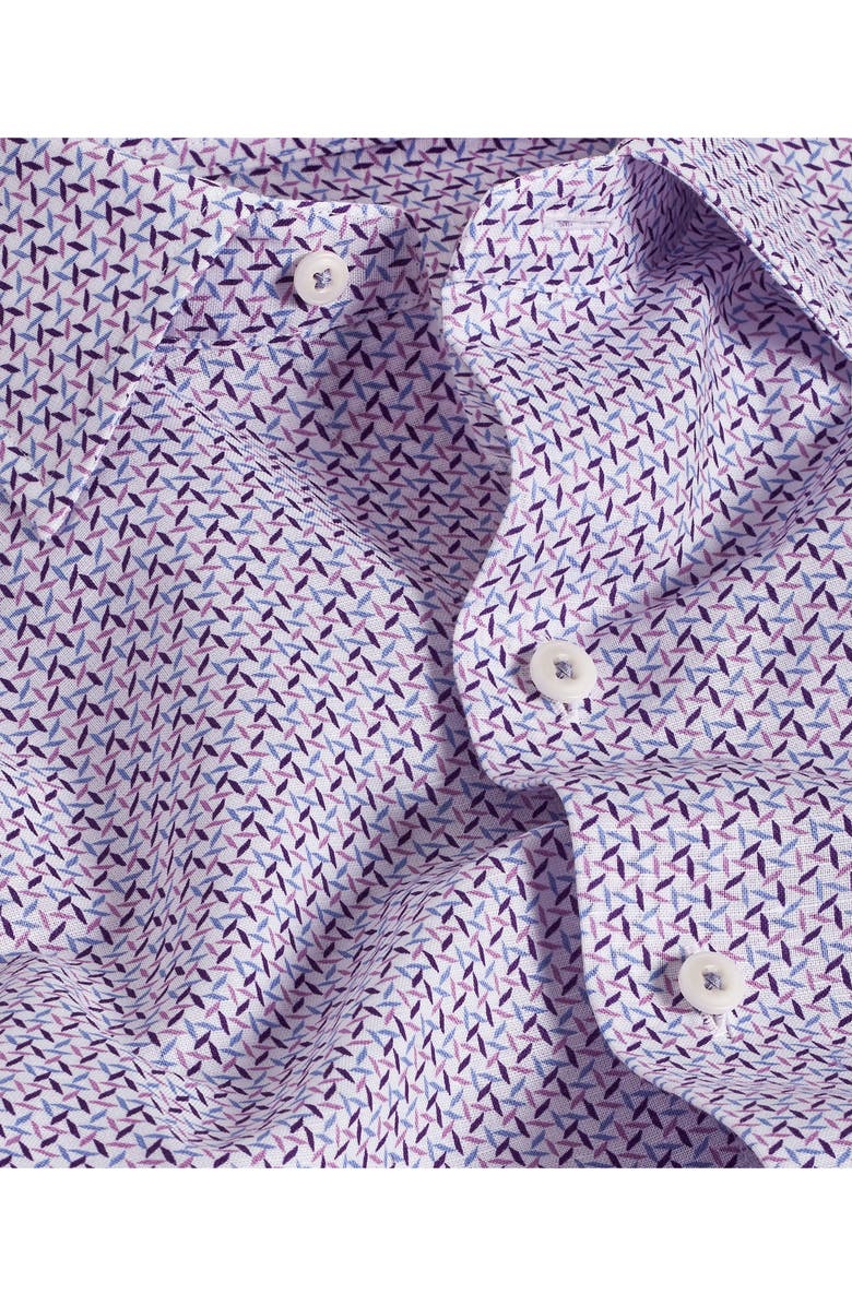 David Donahue Geo Print Short Sleeve Sport Shirt, Alternate, color, 