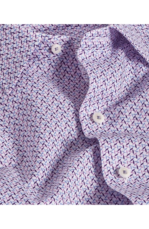 DAVID DONAHUE DAVID DONAHUE GEO PRINT PERFORMANCE STRETCH SHORT SLEEVE SPORT SHIRT 