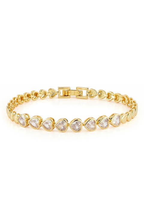 Cubic Zirconia Heart Bracelet