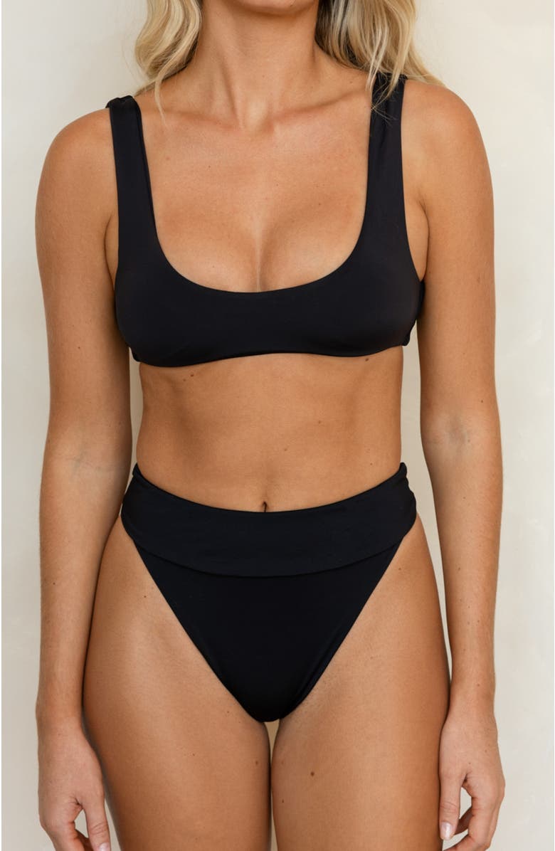 Dippin Daisys Sydney Cheeky Bikini Bottom, Main, color, Black